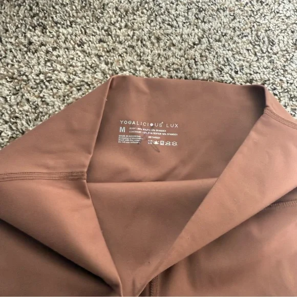 Yogalicious Lux High Waist Dusty Rose Athletic Leggings Womens Active Pants M - Picture 10 of 10